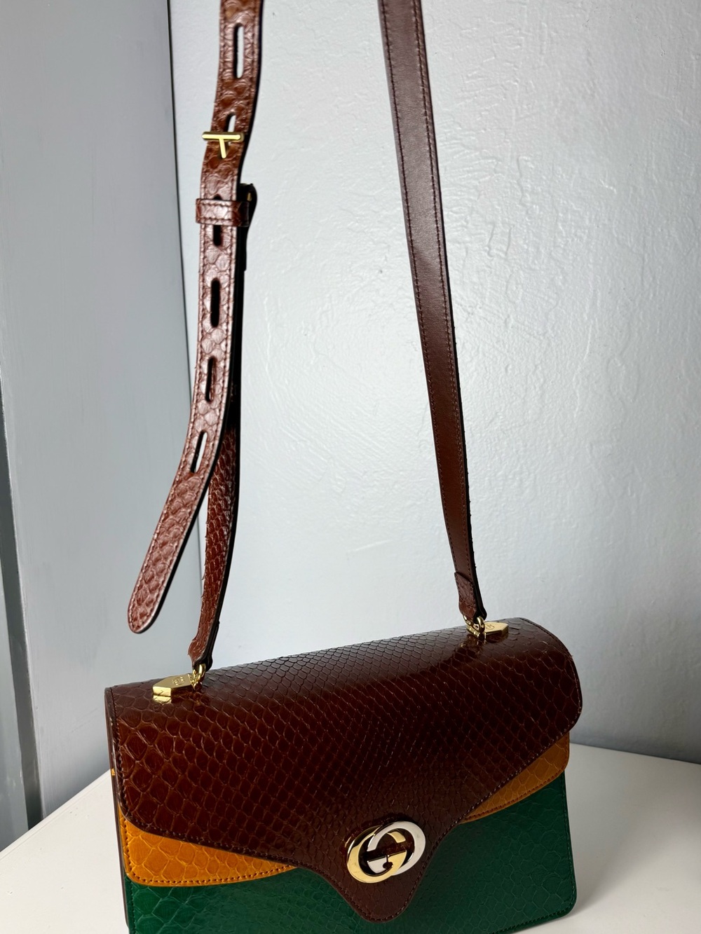 Gucci Zumi Multicolor Python Shoulder Bag - Picture 11 of 14